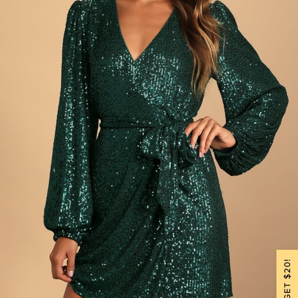 Lulu’s sequin wrap dress